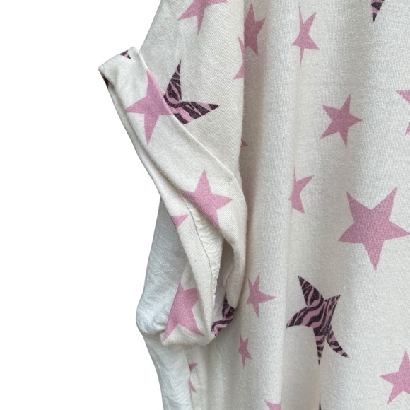 Umgee Womens Dress Pink Stars Zebra Print Size Large Linen Blend Cotton - Picture 9 of 11